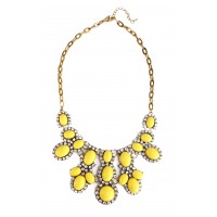 Yellow Bauble Crystal Bib Necklace